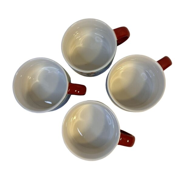 Pier 1 Imports Set-4 Stackable Christmas Winter Doggie Theme Coffee Cups 8 oz - Picture 6 of 8